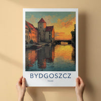 Bydgoszcz Poster - Poland Travel Art - Historic Canal Evening Home Decor