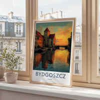 Bydgoszcz Poster - Poland Travel Art - Historic Canal Evening Home Decor