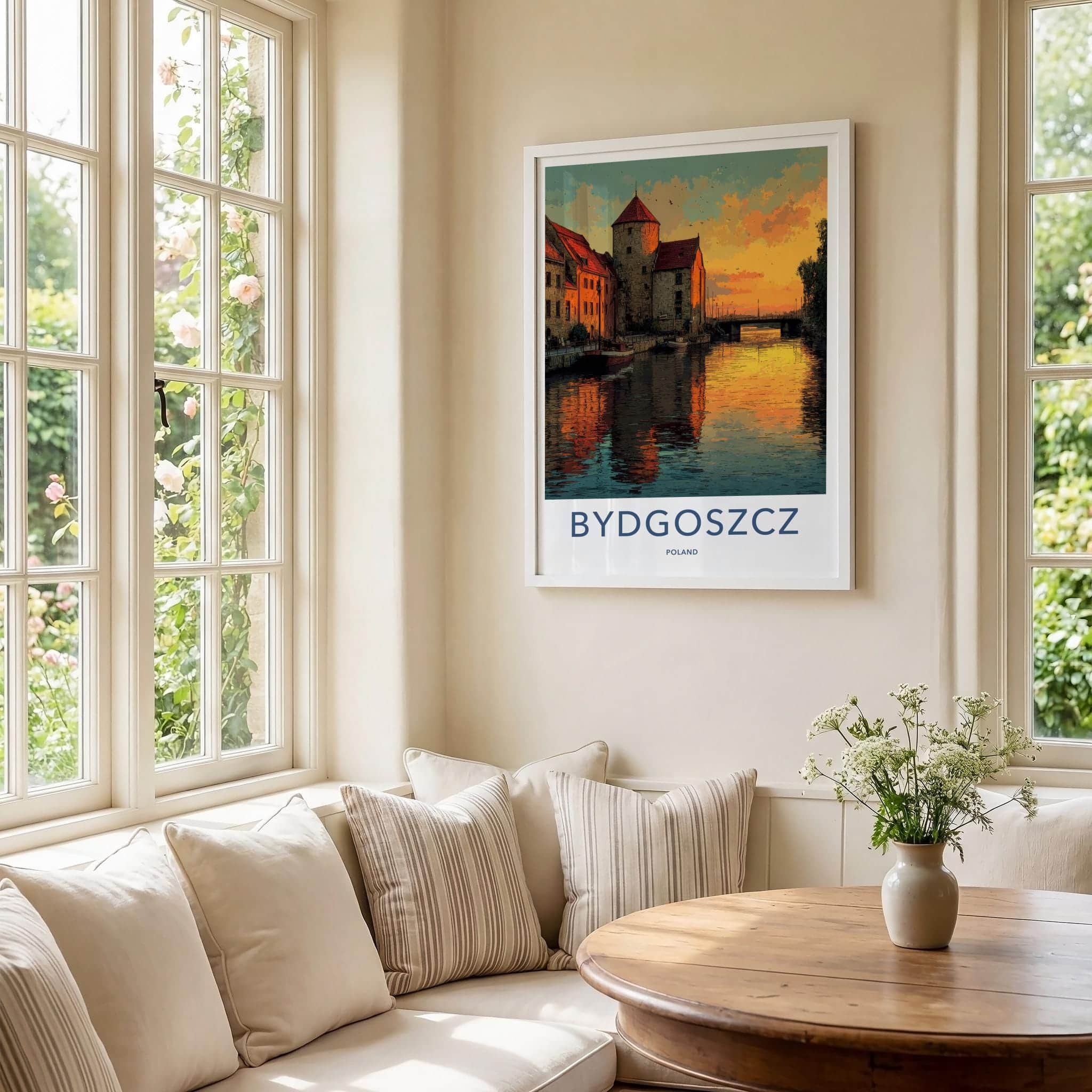 Bydgoszcz Poster - Poland Travel Art - Historic Canal Evening Home Decor
