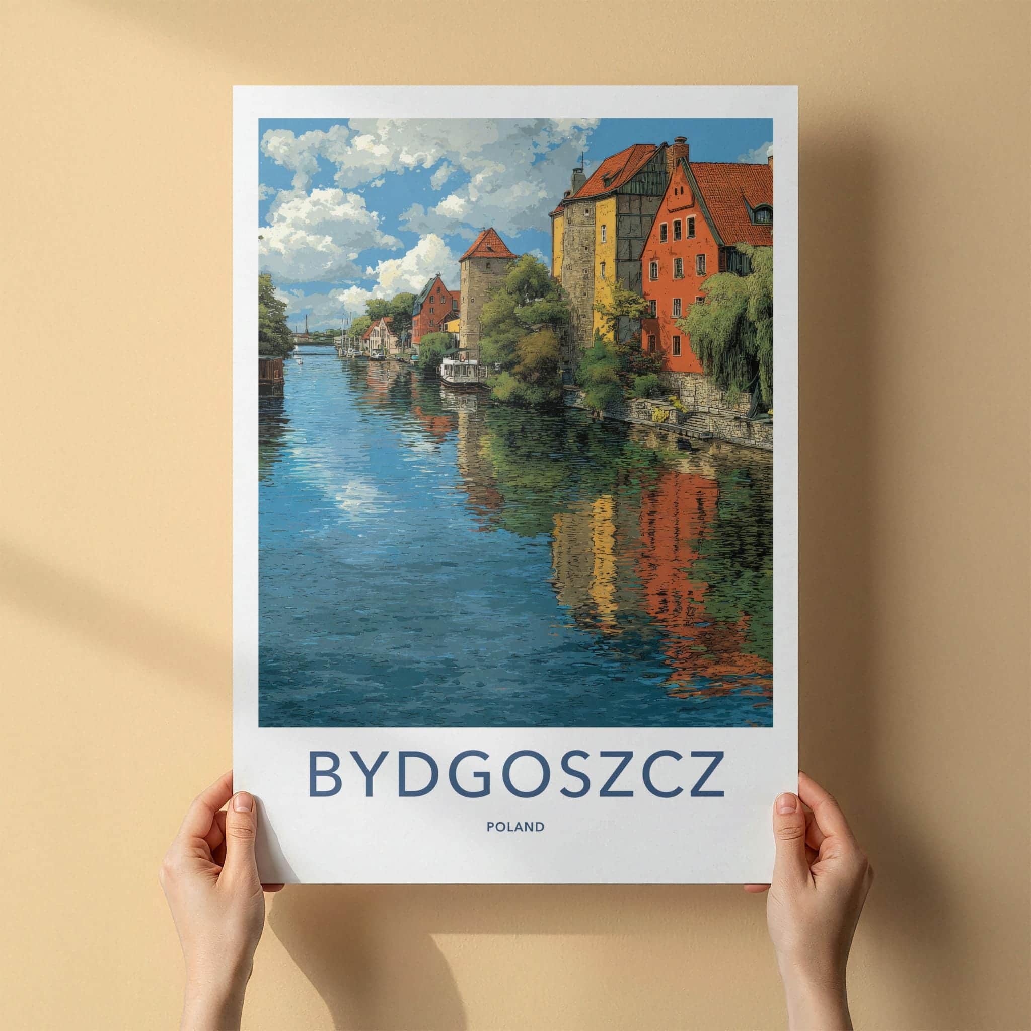 Bydgoszcz Poster - Poland Travel Art - Historic Canal View Home Decor