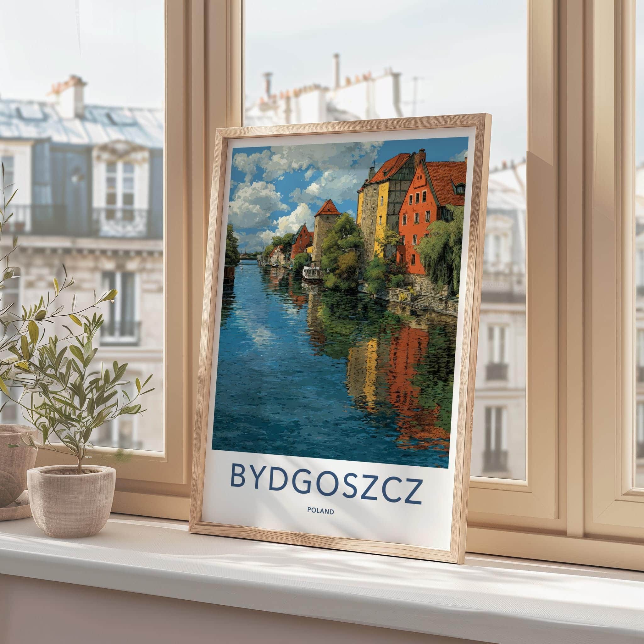Bydgoszcz Poster - Poland Travel Art - Historic Canal View Home Decor