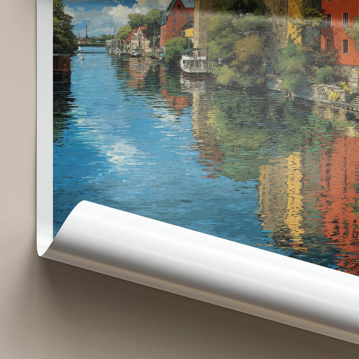 Bydgoszcz Poster - Poland Travel Art - Historic Canal View Home Decor