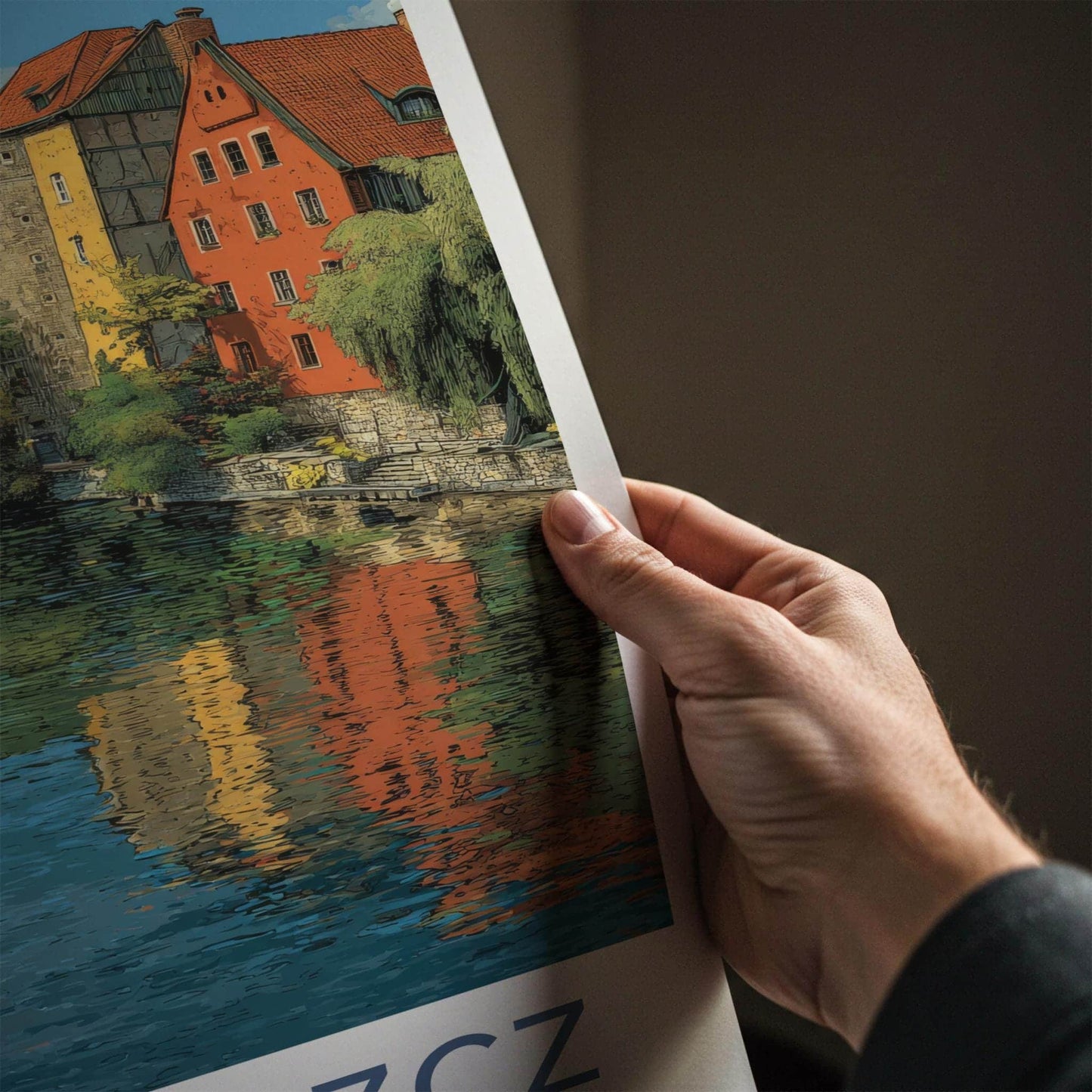 Bydgoszcz Poster - Poland Travel Art - Historic Canal View Home Decor