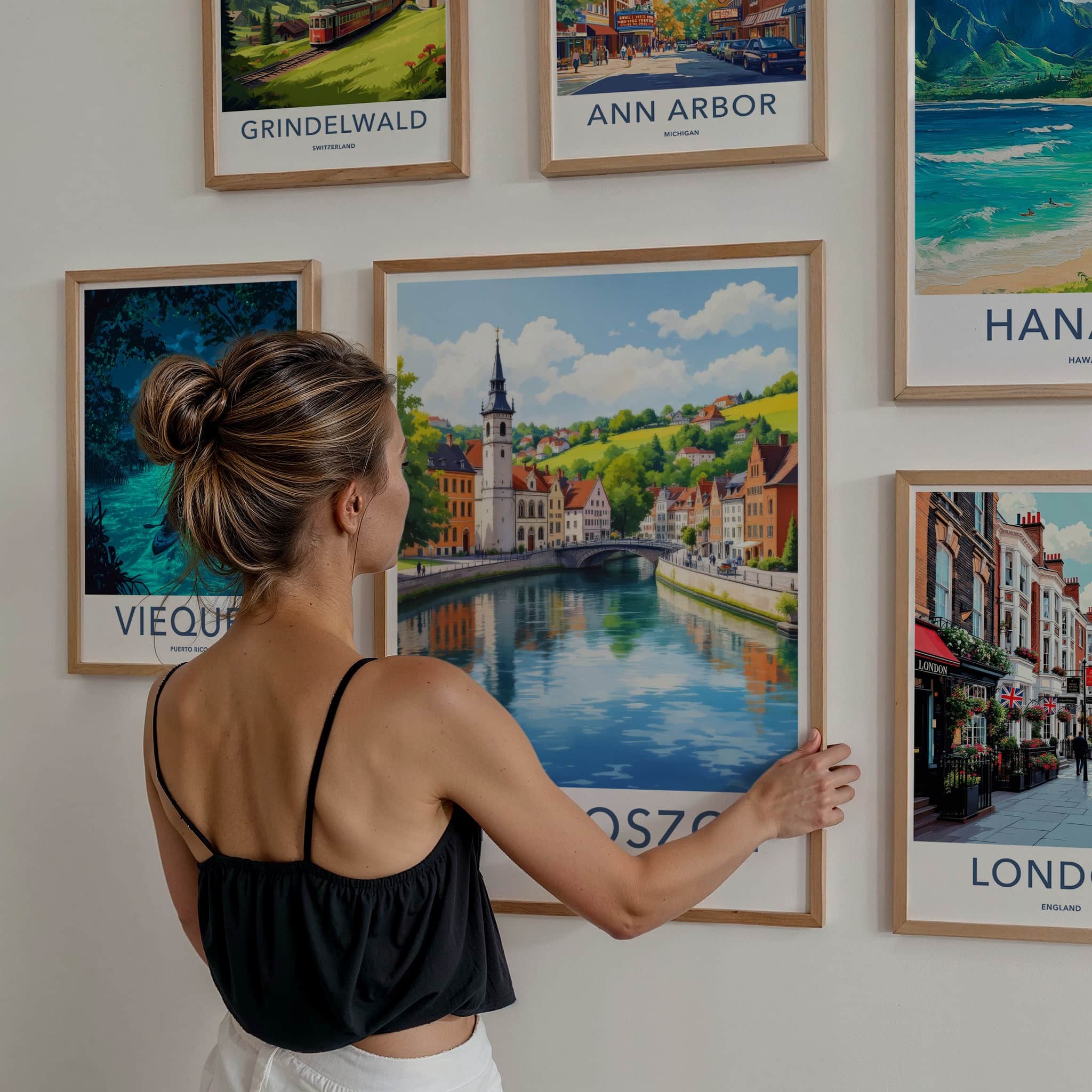 Bydgoszcz Poster - Poland Travel Art - Riverfront Old Town Home Decor