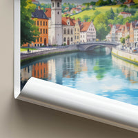 Bydgoszcz Poster - Poland Travel Art - Riverfront Old Town Home Decor