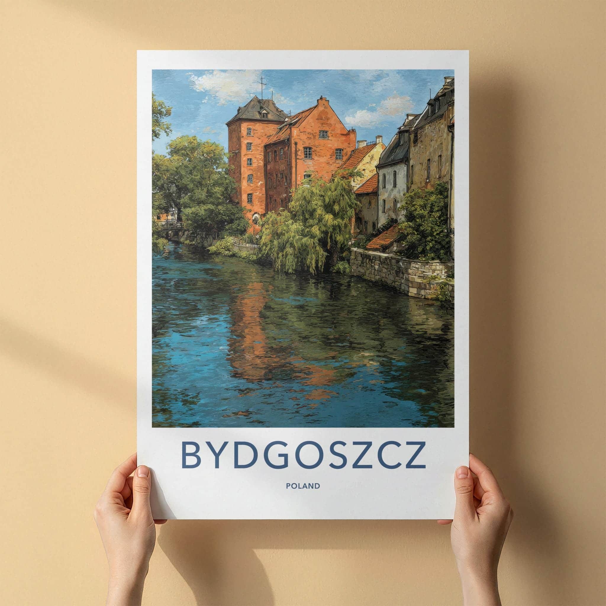 Bydgoszcz Poster - Poland Travel Art - Waterfront Historic Architecture Home Decor