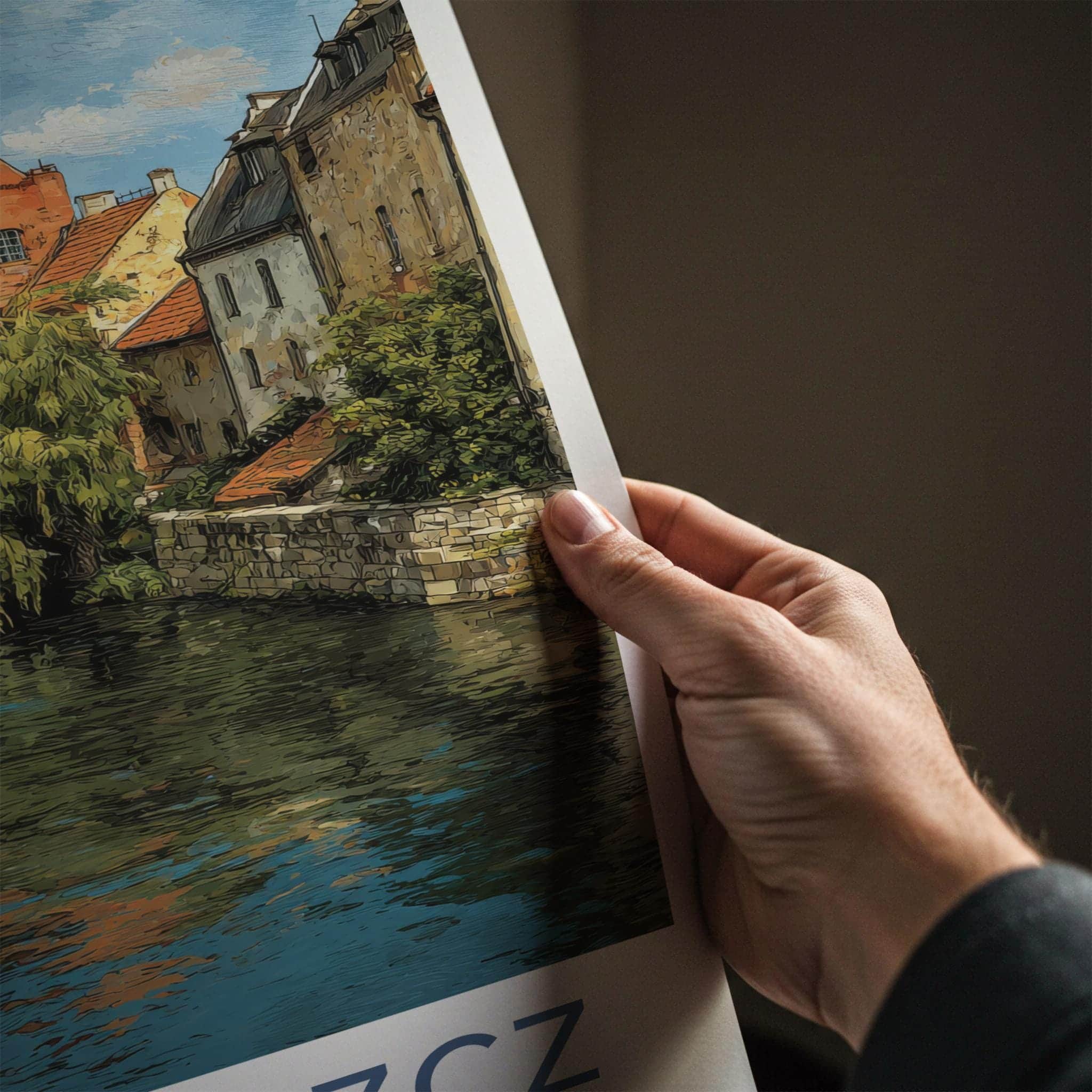 Bydgoszcz Poster - Poland Travel Art - Waterfront Historic Architecture Home Decor