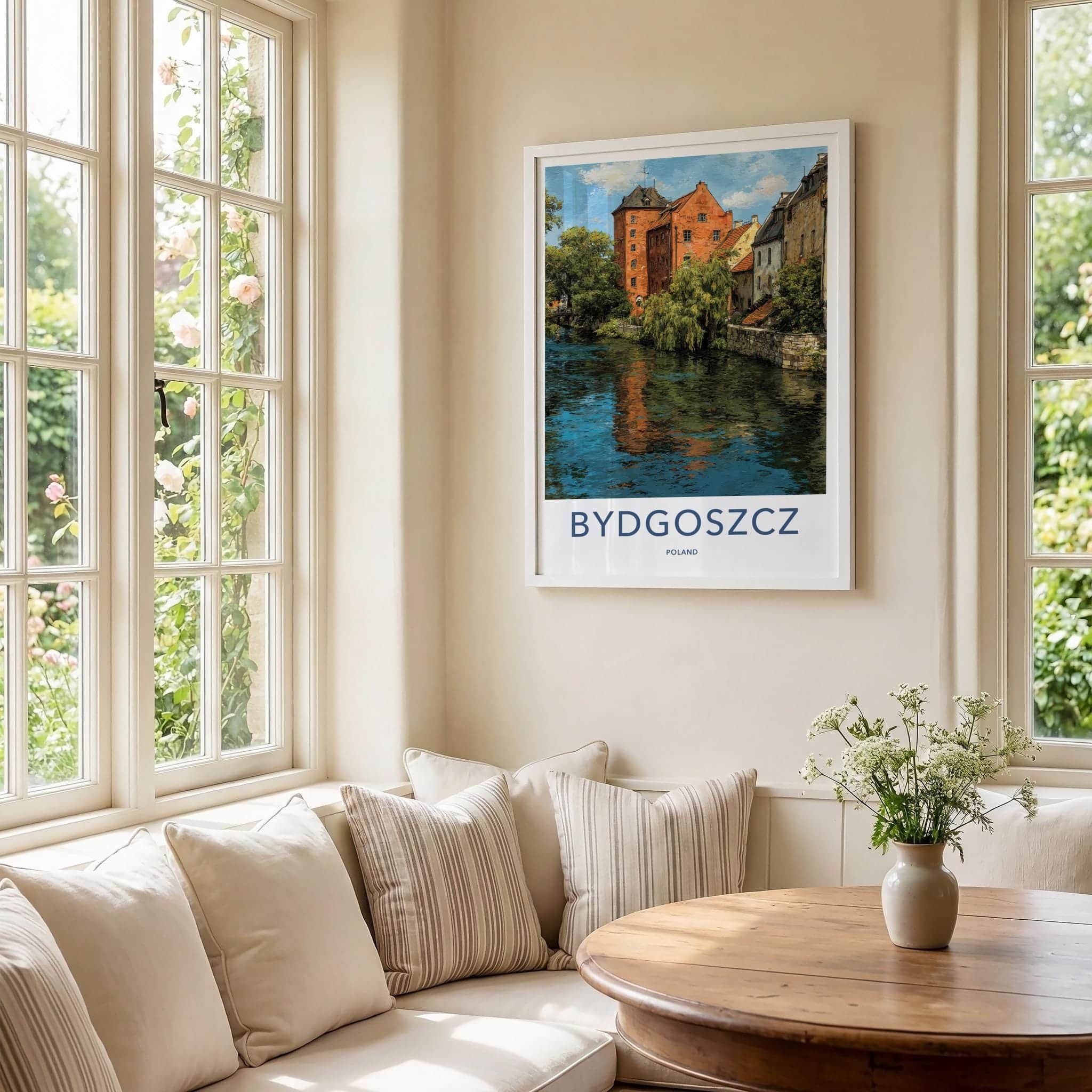 Bydgoszcz Poster - Poland Travel Art - Waterfront Historic Architecture Home Decor