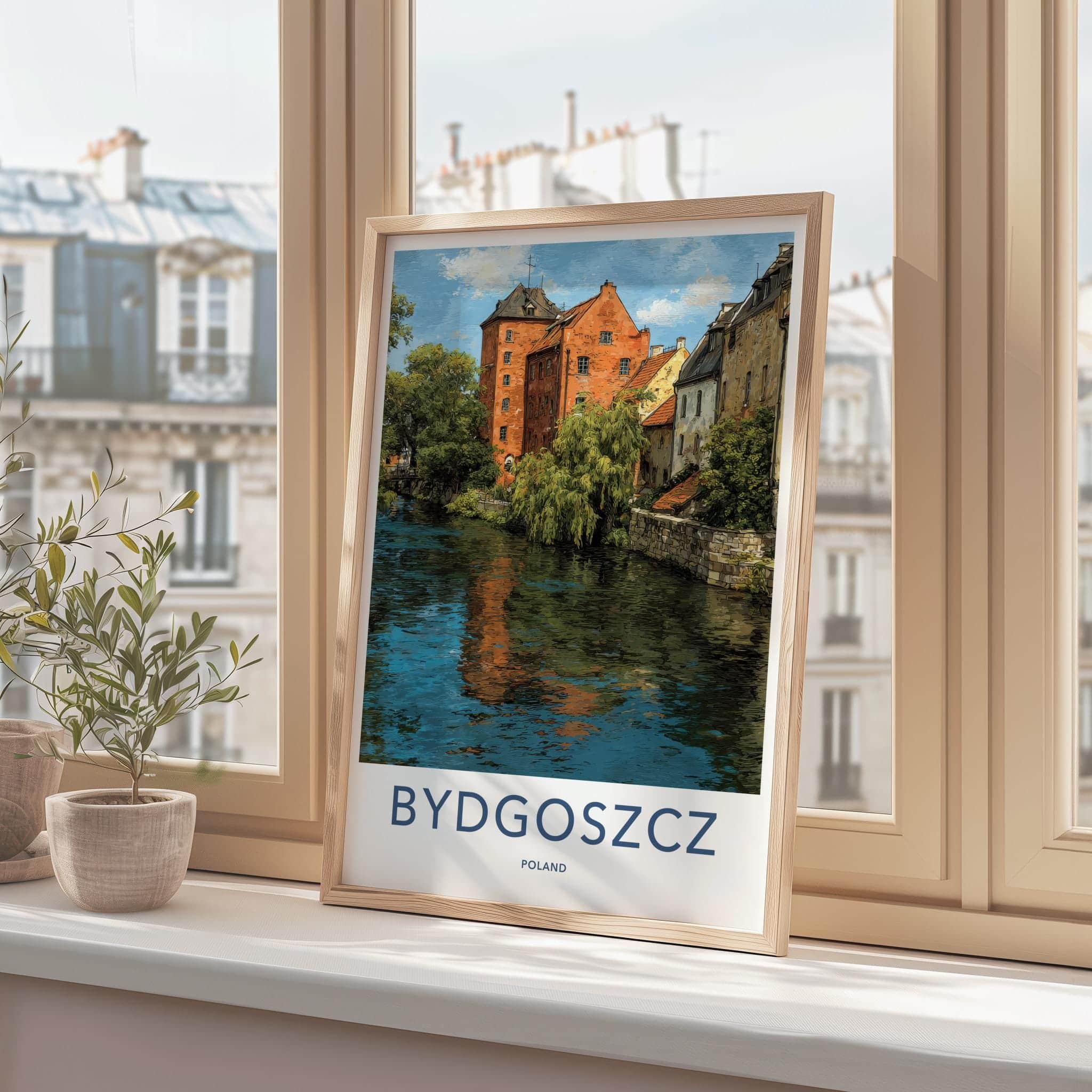Bydgoszcz Poster - Poland Travel Art - Waterfront Historic Architecture Home Decor