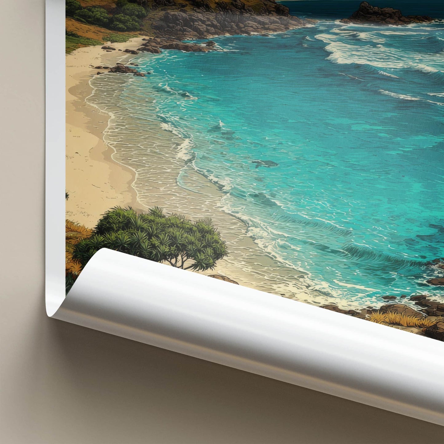 Byron Bay Poster - Australia Travel Art - Coastal Lighthouse Beach Home Decor