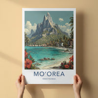 Moorea Poster - French Polynesia Overwater Bungalows