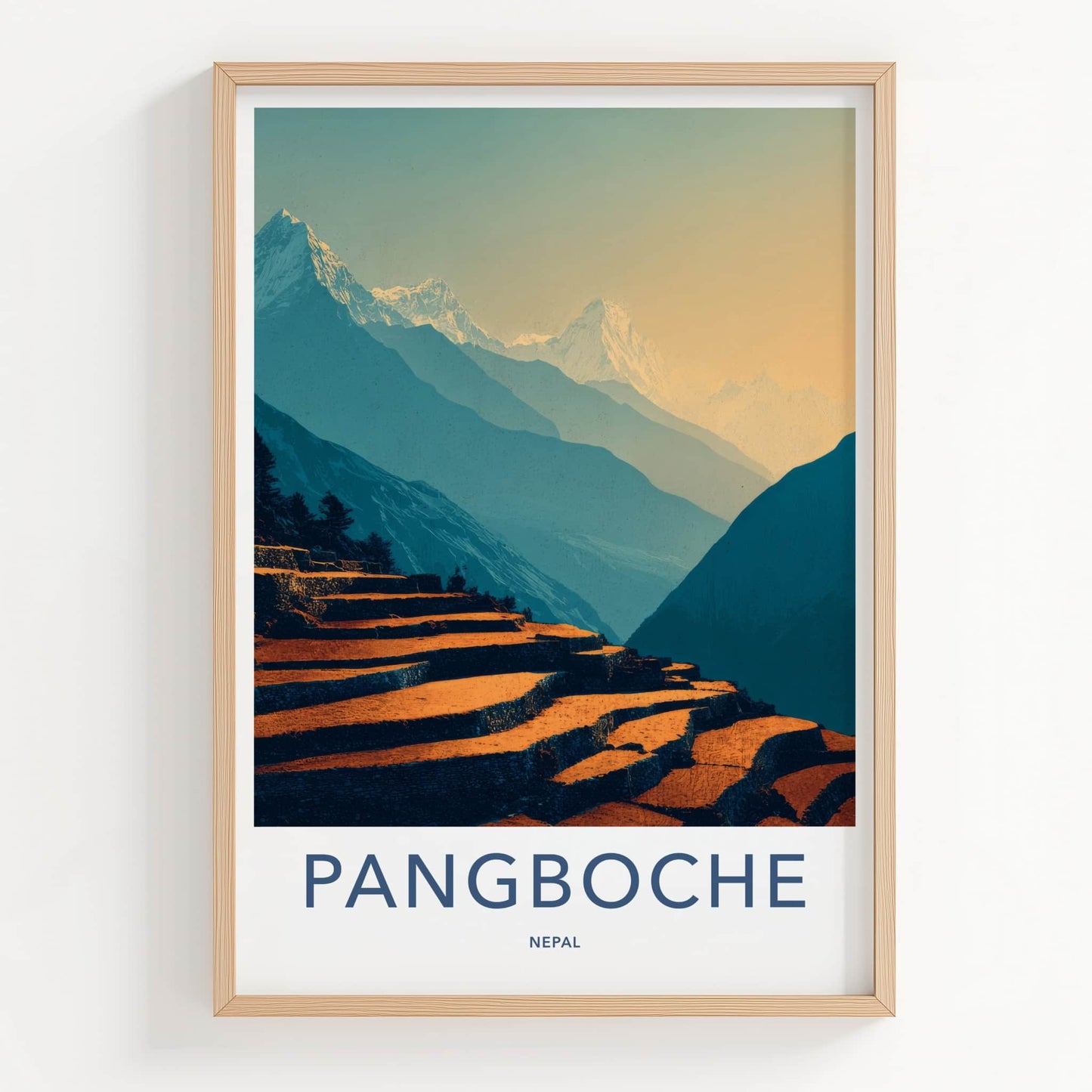 Pangboche Poster - Nepal Travel Art