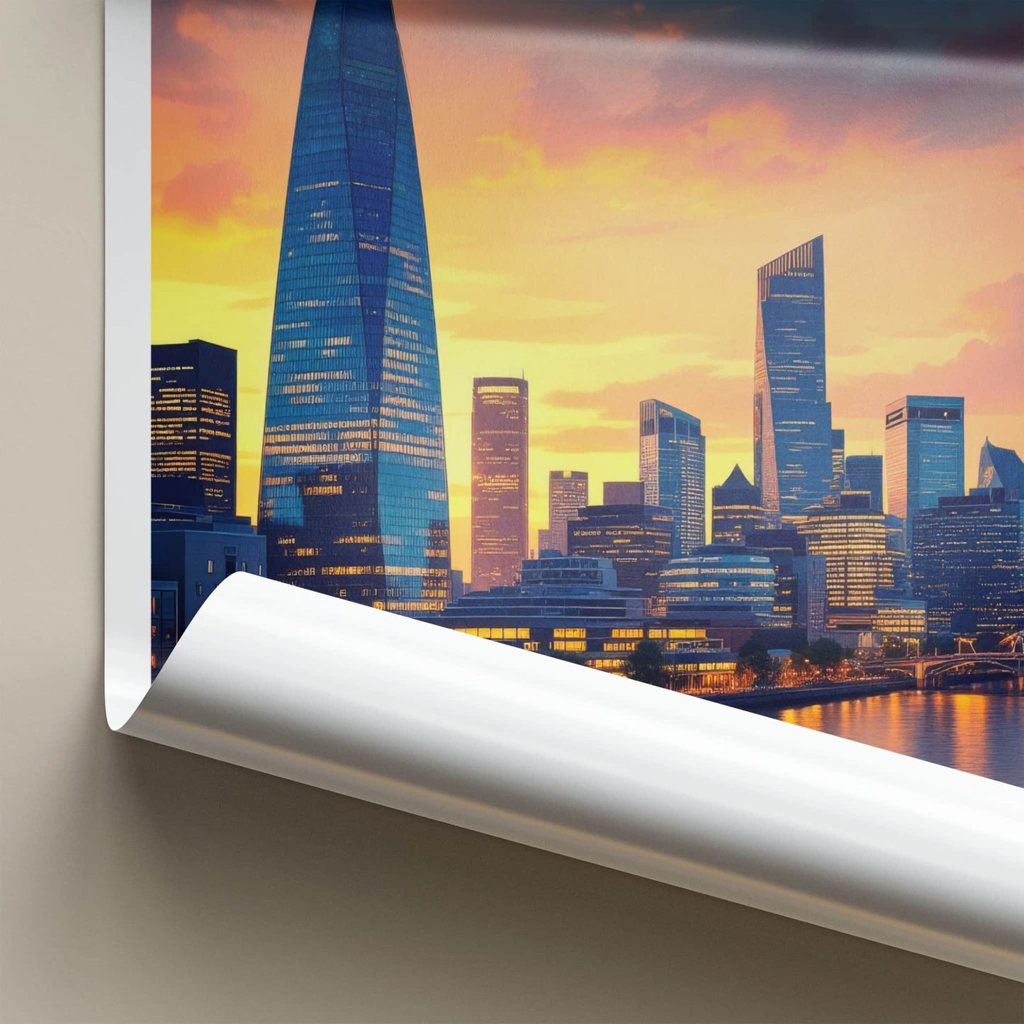 London Poster - England Wall Art - Vibrant City Skyline Gallery Art