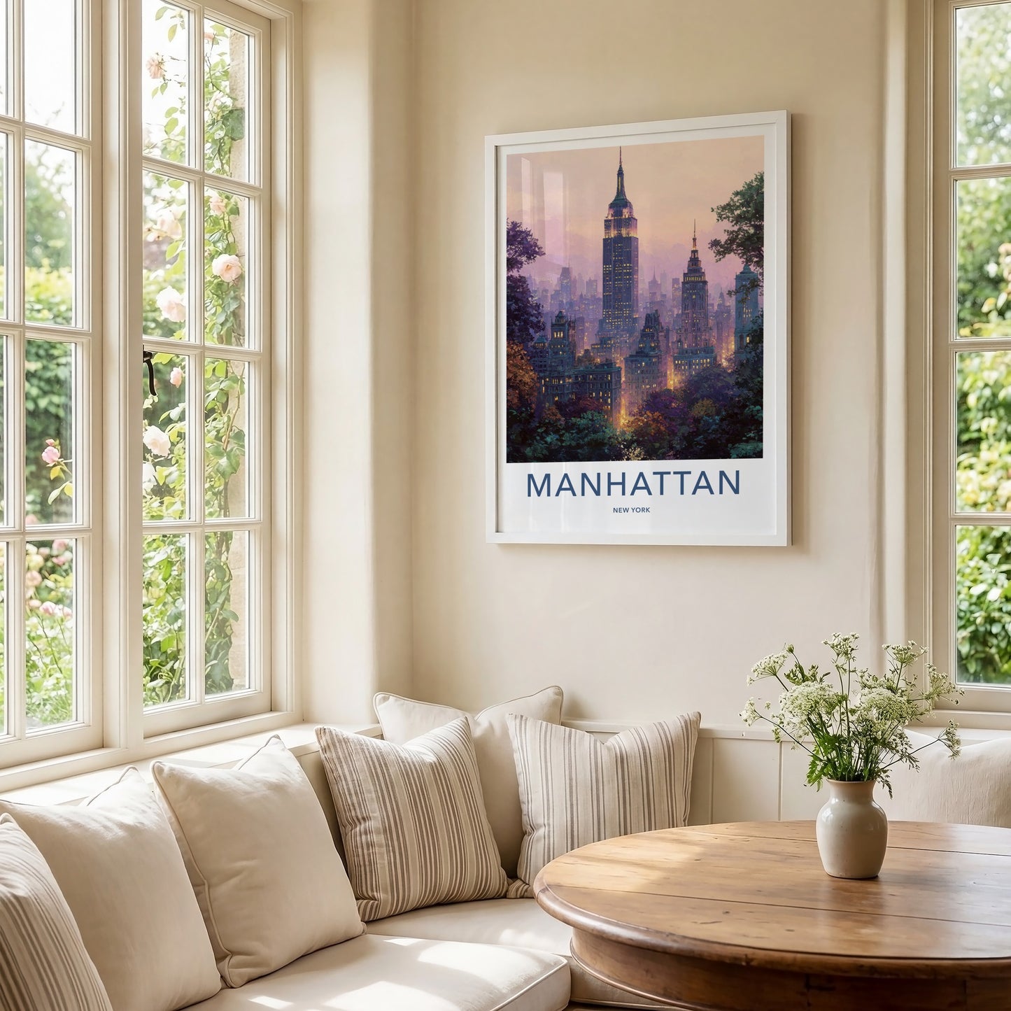 Manhattan Poster New York Empire Building City Travel Art