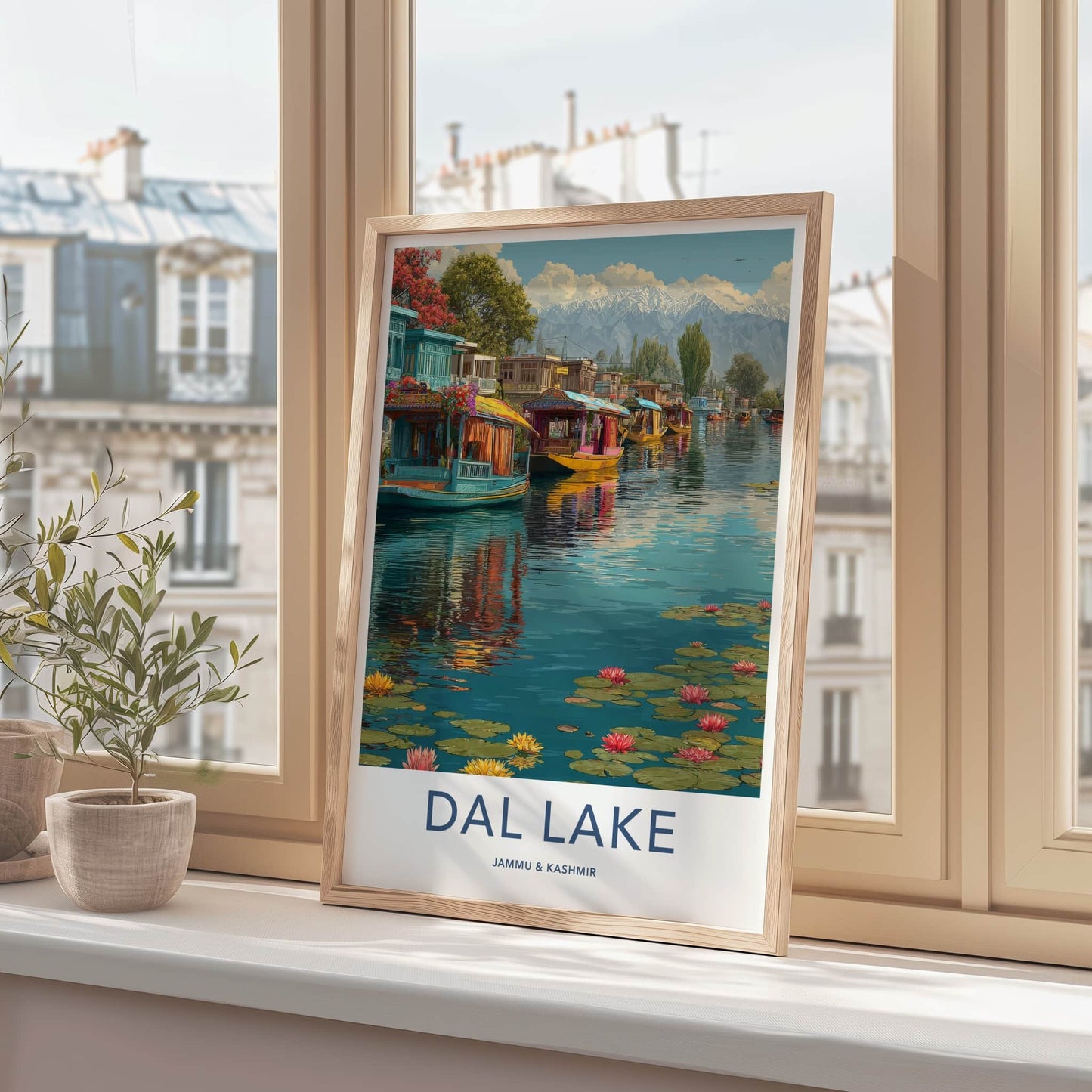 Dal Lake Poster - India Lake Mountains Art