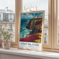 Cabo da Roca Poster - Portugal Travel Art - Lighthouse Cliffs Wall Decor