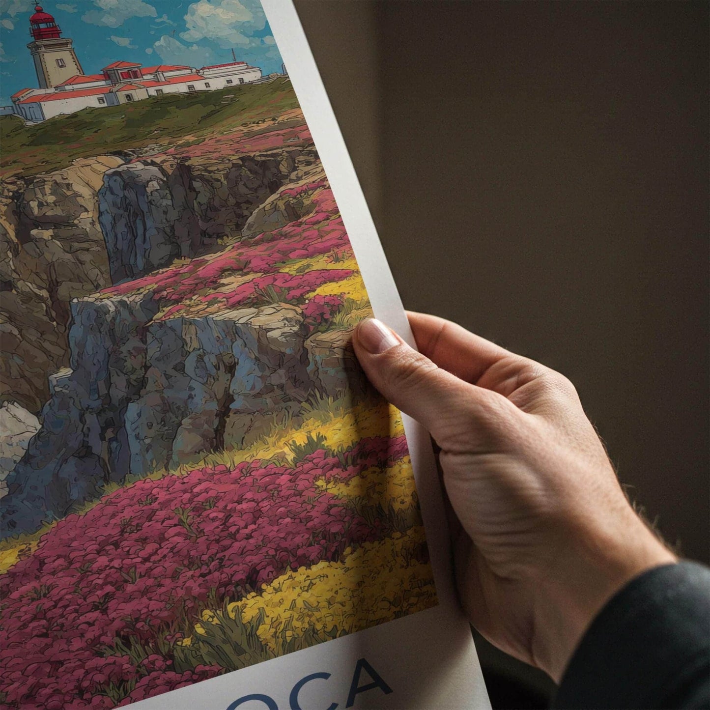 Cabo da Roca Poster - Portugal Travel Art - Lighthouse Cliffs Wall Decor