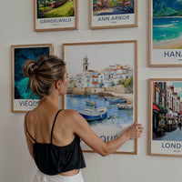 Cadaques Poster - Spain Travel Art - White Village Boats Home Decor