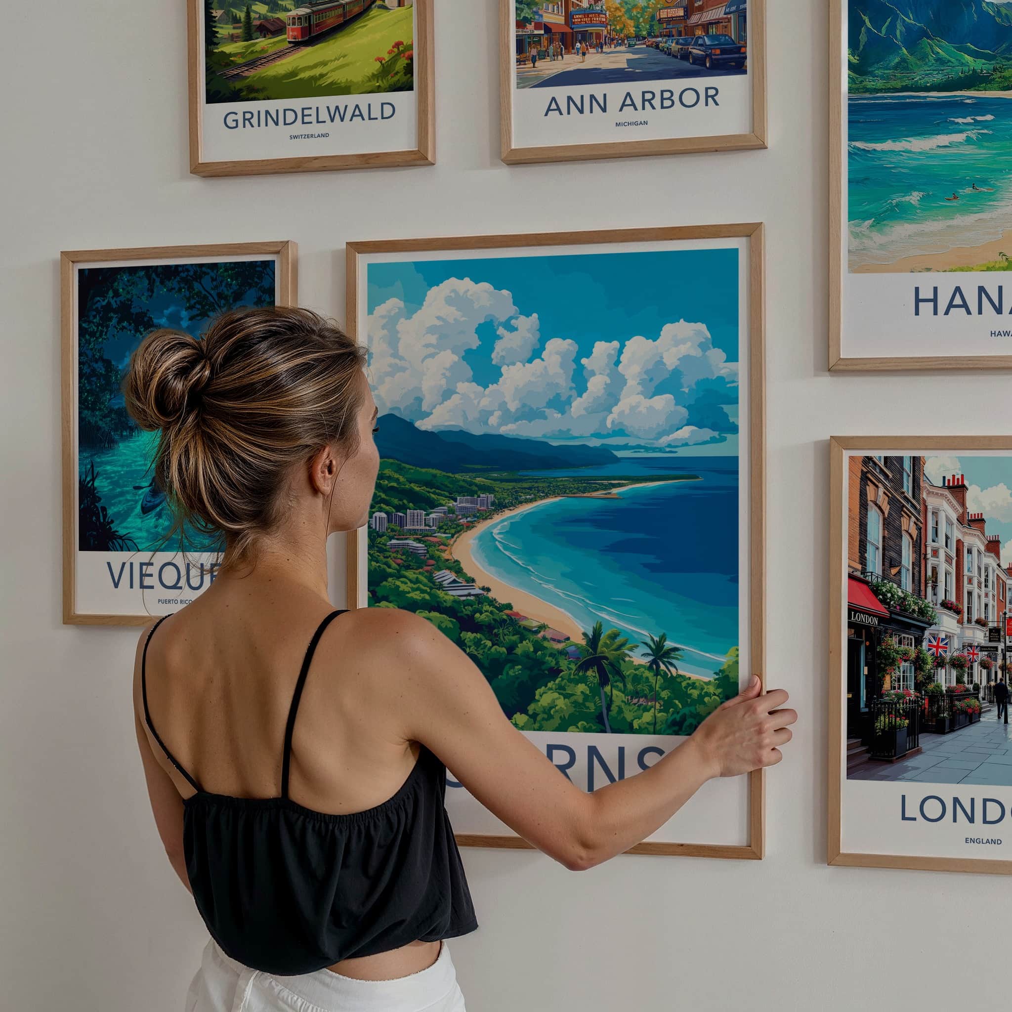 Cairns Poster - Australia Travel Art - Tropical Beach Resort Home Decor