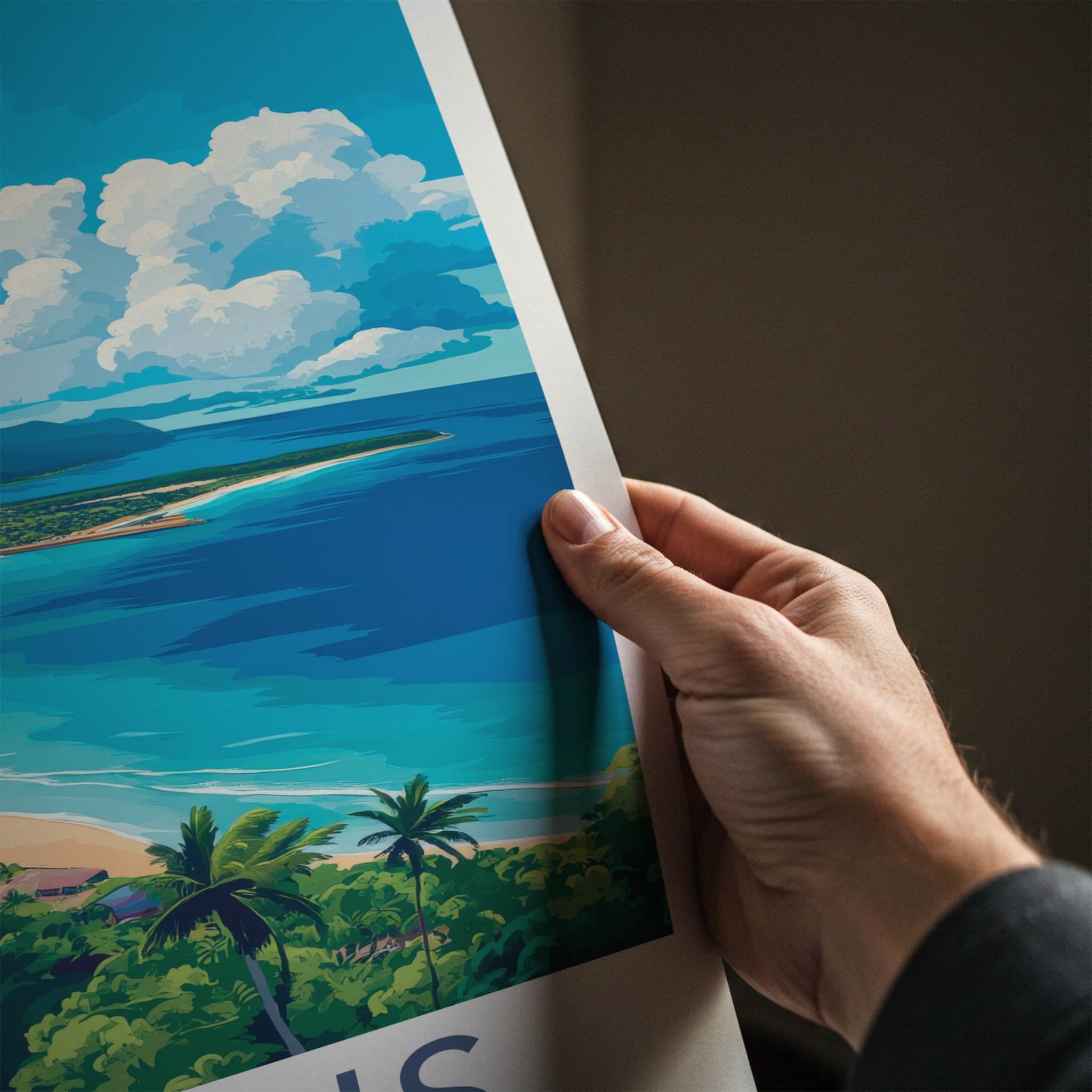 Cairns Poster - Australia Travel Art - Tropical Beach Resort Home Decor