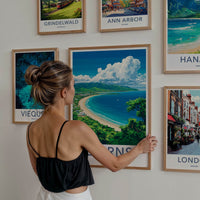 Cairns Poster - Australia Travel Art - Tropical Coastal Bay Wall Decor