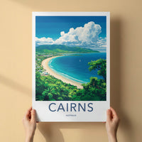 Cairns Poster - Australia Travel Art - Tropical Coastal Bay Wall Decor