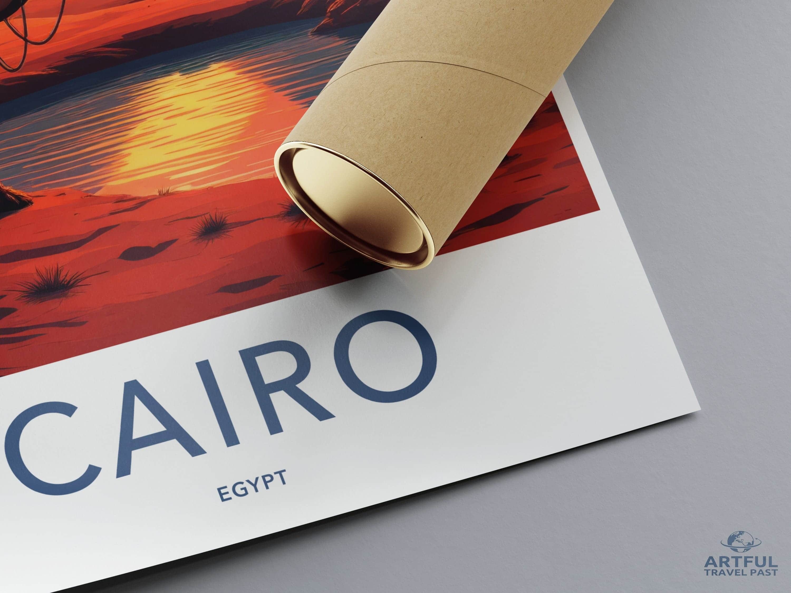 Cairo Poster - Egypt Framed Print - Desert Pyramid Sunset Lounge Decor