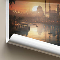 Cairo Poster - Egypt Travel Art - Nile River Sunset Home Decor