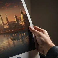 Cairo Poster - Egypt Travel Art - Nile River Sunset Home Decor