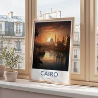 Cairo Poster - Egypt Travel Art - Nile River Sunset Home Decor
