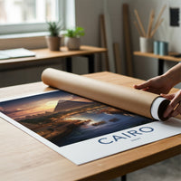 Cairo Poster - Egypt Travel Art - Pyramid River Sunset Home Decor