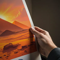 Cairo Poster - Egypt Travel Art - Pyramids Camel Sunset Home Decor