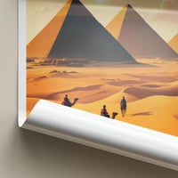 Cairo Poster - Egypt Travel Art - Sunlit Desert Pyramids Home Decor