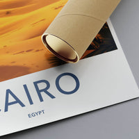 Cairo Poster - Egypt Travel Print - Desert Pyramids Camel Home Decor