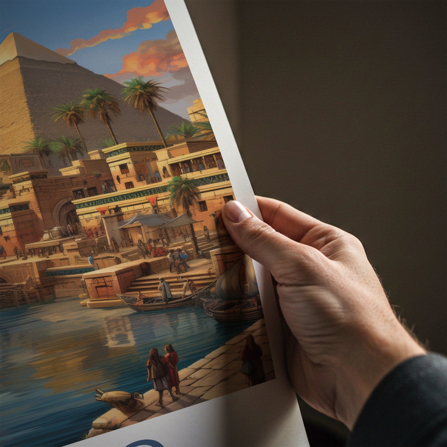 Cairo Poster - Egypt Travel Print - Golden Sunset City Lounge Decor