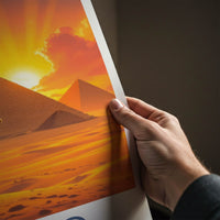 Cairo Poster - Egypt Travel Print - Sunset Desert Camel Lounge Decor