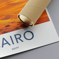 Cairo Poster - Egypt Travel Print - Sunset Desert Camel Lounge Decor