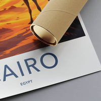 Cairo Poster - Egypt Travel Art - Ancient Pyramids Camel Home Decor