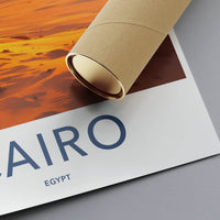 Cairo Poster - Egypt Wall Art - Orange Sky Pyramids Wall Decor