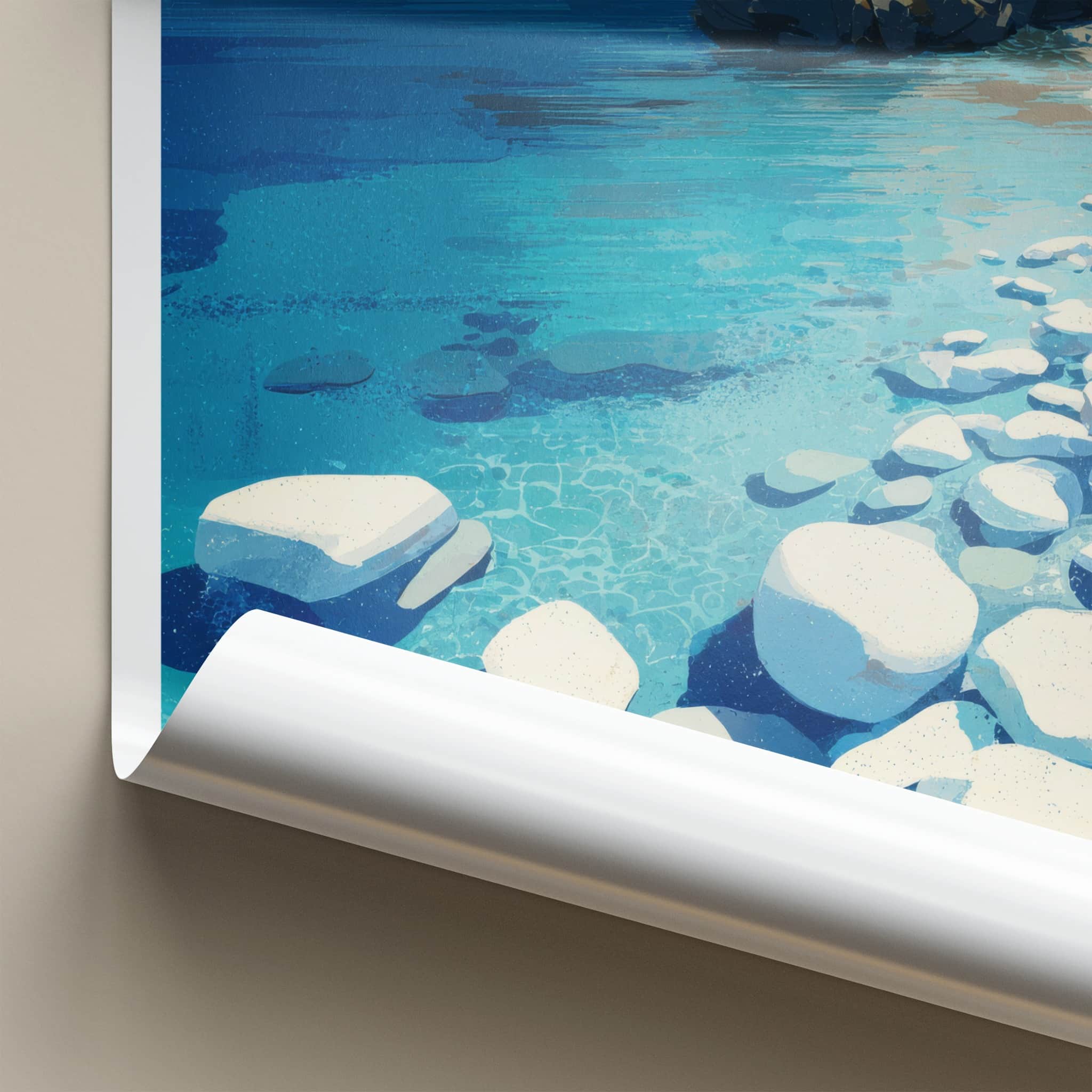 Cala Bianca Poster - Italy Travel Art - Clear Blue Water Wall Decor