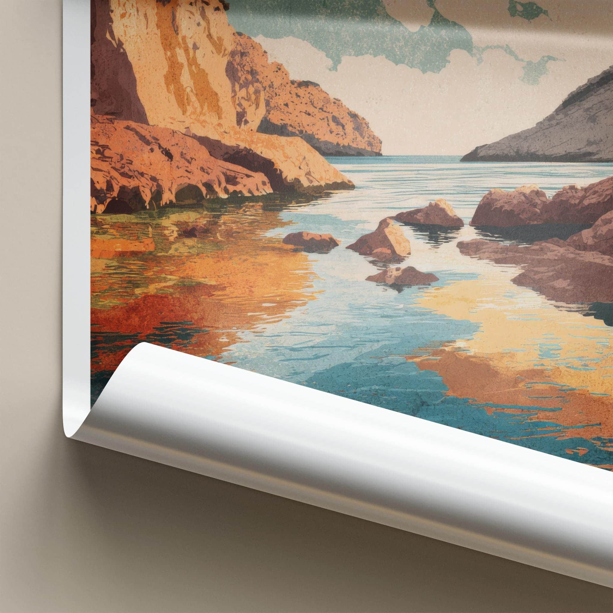 Cala d'en Serra Poster - Spain Travel Art - Rocky Cove Home Decor
