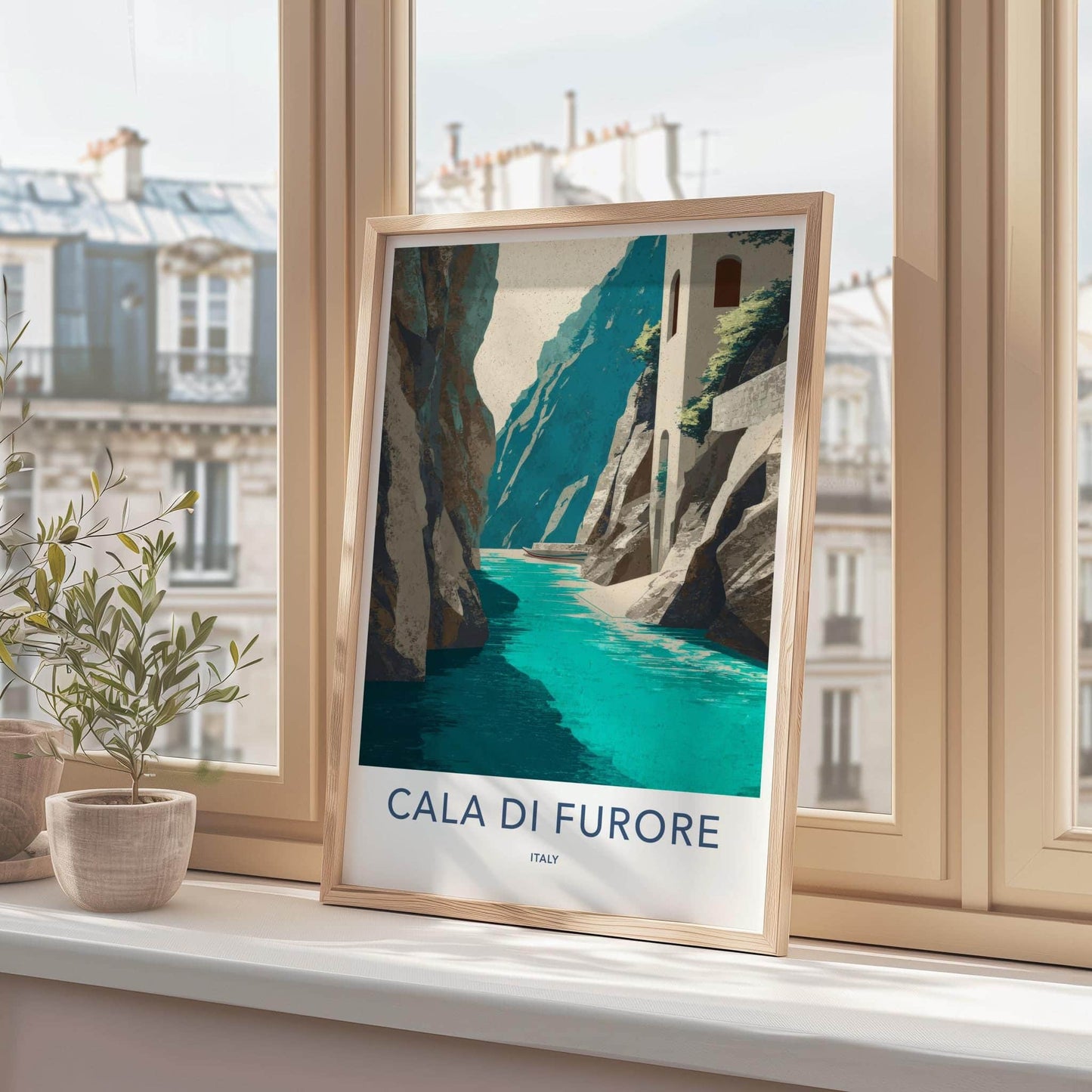Cala di Furore Poster - Italy Travel Art - Italian Fjord Coast Home Decor