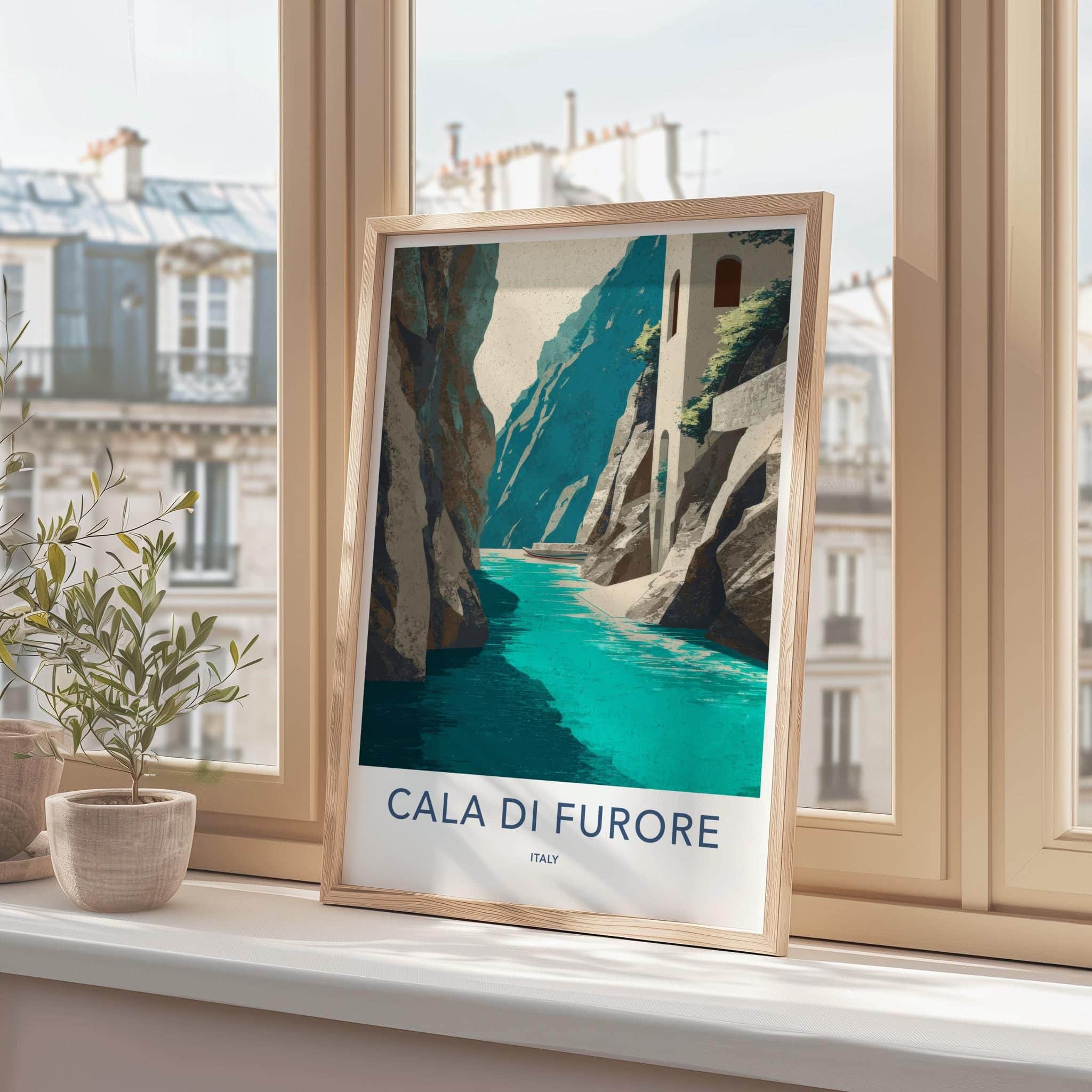 Cala di Furore Poster - Italy Travel Art - Italian Fjord Coast Home Decor