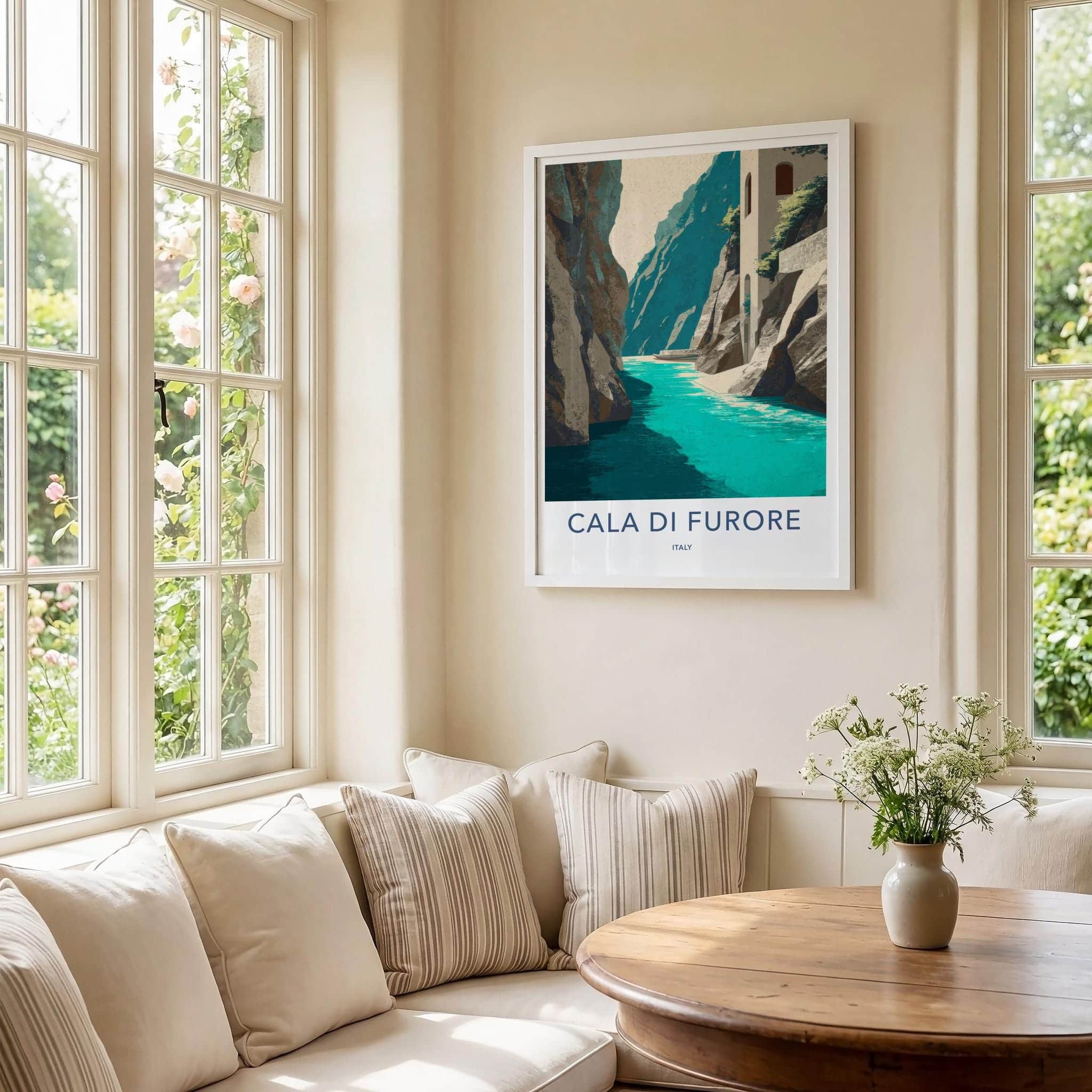 Cala di Furore Poster - Italy Travel Art - Italian Fjord Coast Home Decor