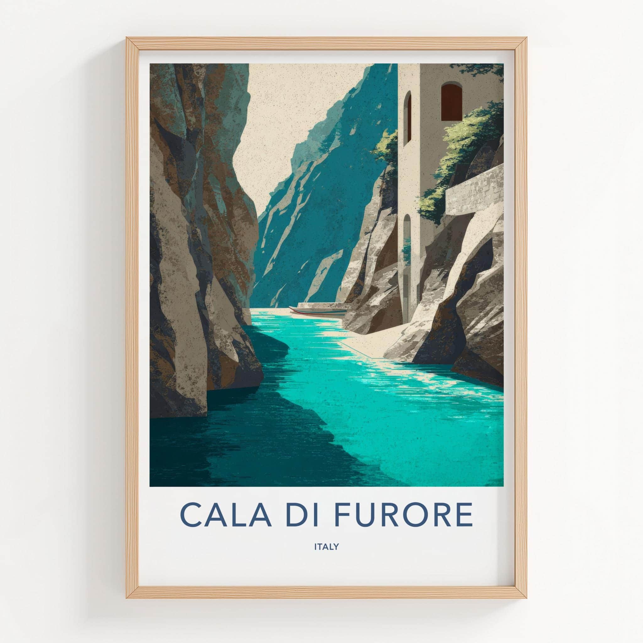 Cala di Furore Poster - Italy Travel Art - Italian Fjord Coast Home Decor