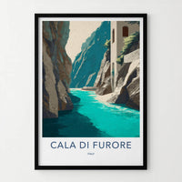 Cala di Furore Poster - Italy Travel Art - Italian Fjord Coast Home Decor