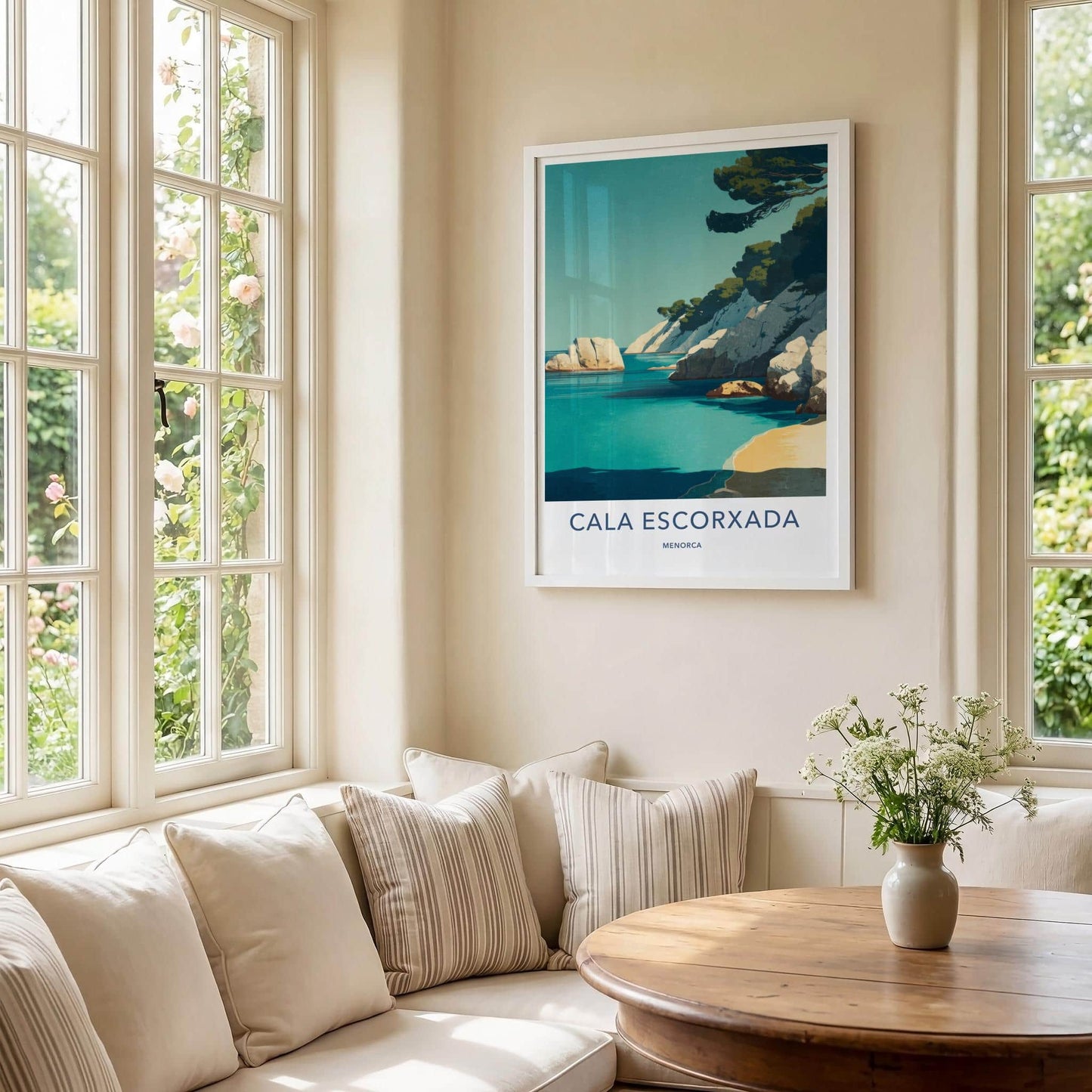 Cala Escorxada Poster - Spain Travel Art - Azure Waters Beach Wall Decor