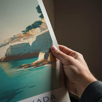 Cala Escorxada Poster - Spain Travel Print - Serene Coastal Cliffs Home Decor