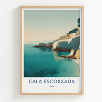 Cala Escorxada Poster - Spain Travel Print - Serene Coastal Cliffs Home Decor