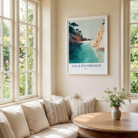 Cala Escorxada Poster - Spain Wall Art - Tranquil Sea Cliffs Home Art